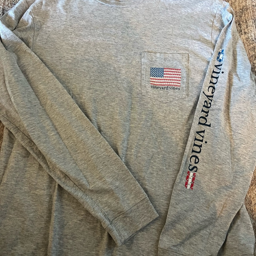 Vineyard Vines Heather Gray Long Sleeve Tee